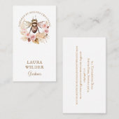 Gardener Honey Bee Blush Pink Cream Floral Visitekaartje (Voorkant / Achterkant)