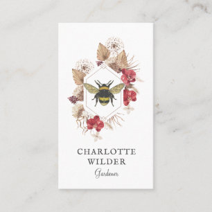 Gardener Honey Bee Dark Coral Pink Floral Lijst Bu Visitekaartje