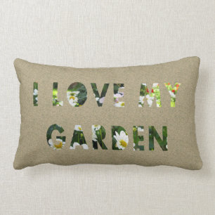 Gardener I Love My Garden Floral Text Kussen