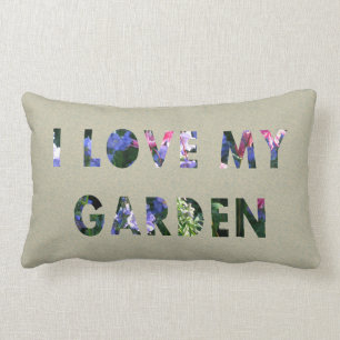 Gardener I Love My Garden Floral Text Kussen
