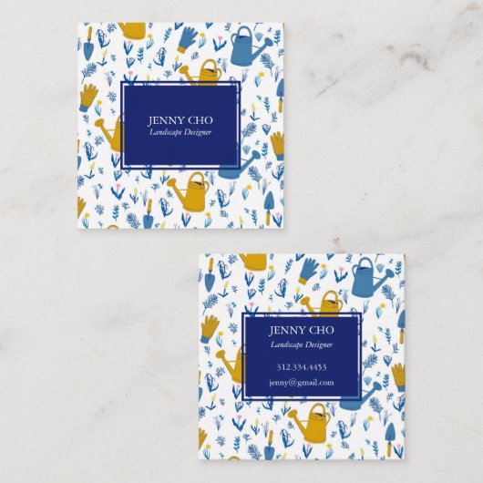 Gardener Landscaping Gardening Modern Cool Vierkante Visitekaartje (Voorkant / Achterkant)