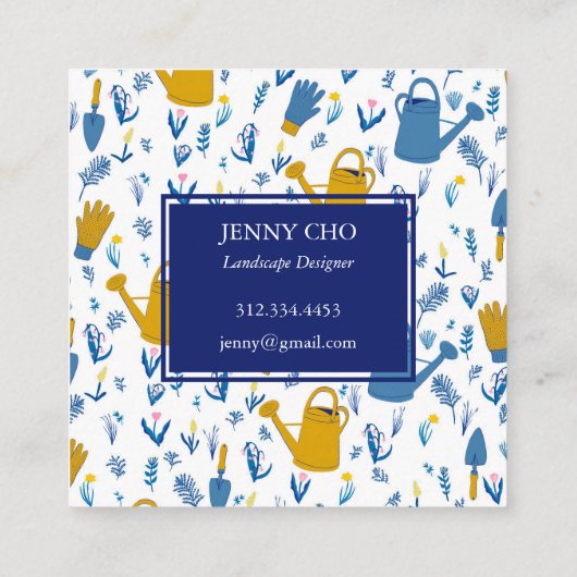 Gardener Landscaping Gardening Modern Cool Vierkante Visitekaartje (Achterkant)