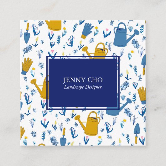 Gardener Landscaping Gardening Modern Cool Vierkante Visitekaartje (Voorkant)