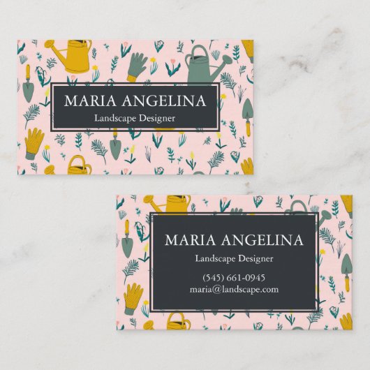 Gardener Landscaping Gardening Modern Cool Visitekaartje (Voorkant / Achterkant)