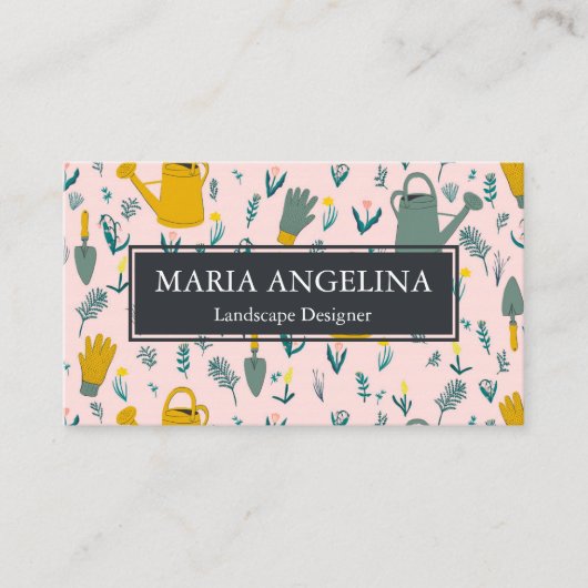 Gardener Landscaping Gardening Modern Cool Visitekaartje (Voorkant)