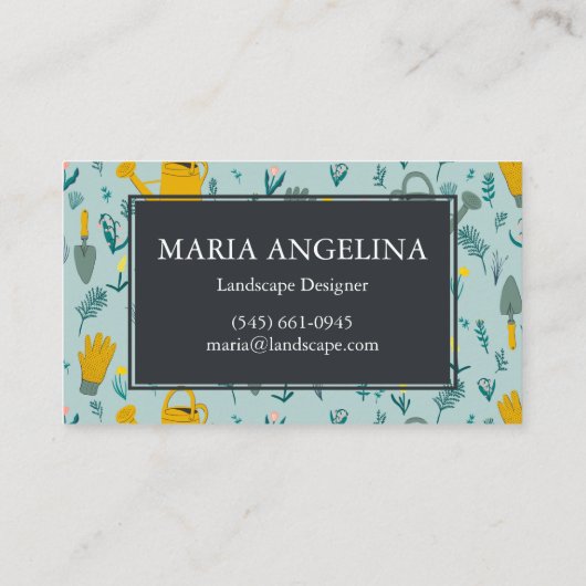 Gardener Landscaping Gardening Modern Cool Visitekaartje (Achterkant)