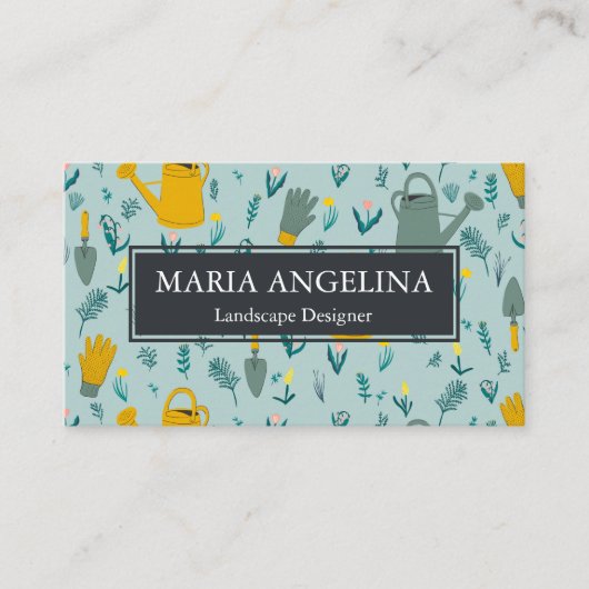 Gardener Landscaping Gardening Modern Cool Visitekaartje (Voorkant)