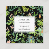Gardener Landscaping Gardening Planten Modern Cool Vierkante Visitekaartje (Achterkant)