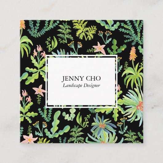 Gardener Landscaping Gardening Planten Modern Cool Vierkante Visitekaartje (Voorkant)