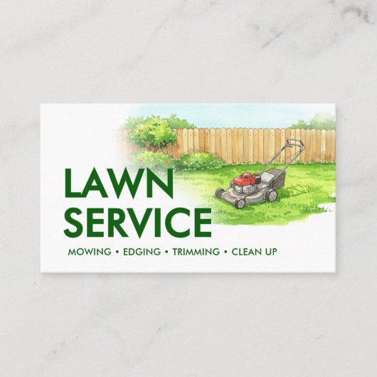 Gardener Lawn Care and Maintenance Visitekaartje (Voorkant)