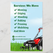 Gardener Lawn Care en onderhoud Flyer (Achterkant)