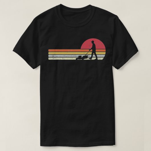 Gardener, Lawn Mower, Retro Style Groundskeeper T-shirt (Design voorkant)