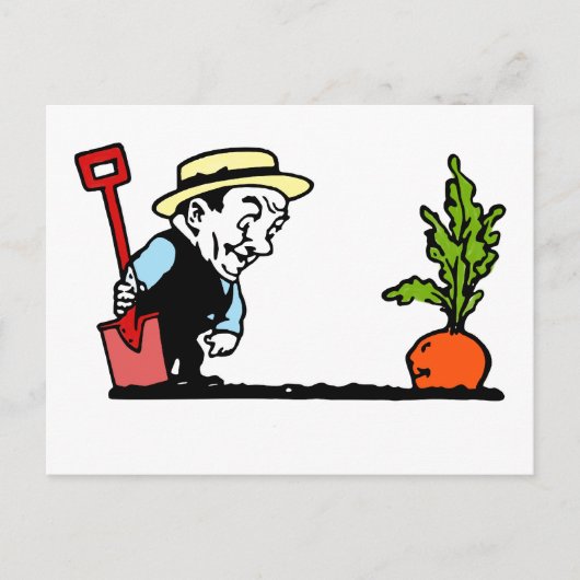 Gardener met wortel briefkaart (Voorkant)