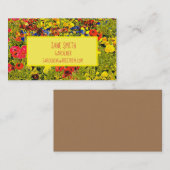 Gardener moderne kleurrijke papaver-wildbloemen visitekaartje (Voorkant / Achterkant)