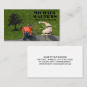 Gardener Mowing Lawn | Tree Logo Visitekaartje (Voorkant / Achterkant)