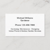Gardener Professional Gardening Service Visitekaartje (Achterkant)