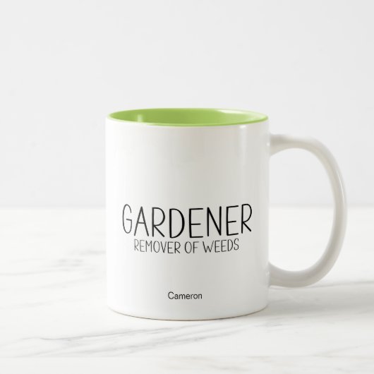 Gardener Remover of Weeds Humoureuze Funny Tweekleurige Koffiemok (Rechts)