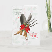 Gardener Sage Advice for Joy and Cheer with Name Feestdagen Kaart (Voorkant)