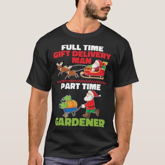 Gardener Santa  Plants Garden Flowers Gardening Ch T-shirt (Voorkant)