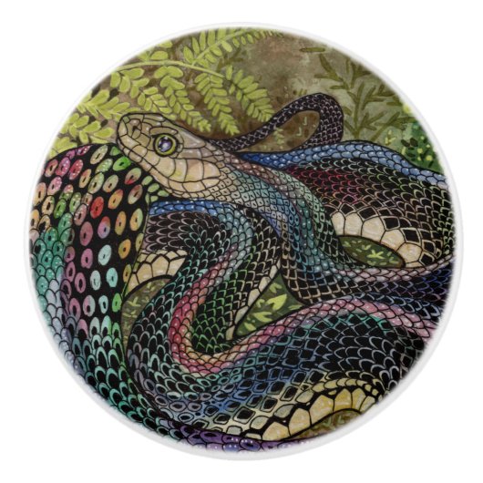 Gardener Snake Study Beyond Skin Keramische Knop (Voorkant)