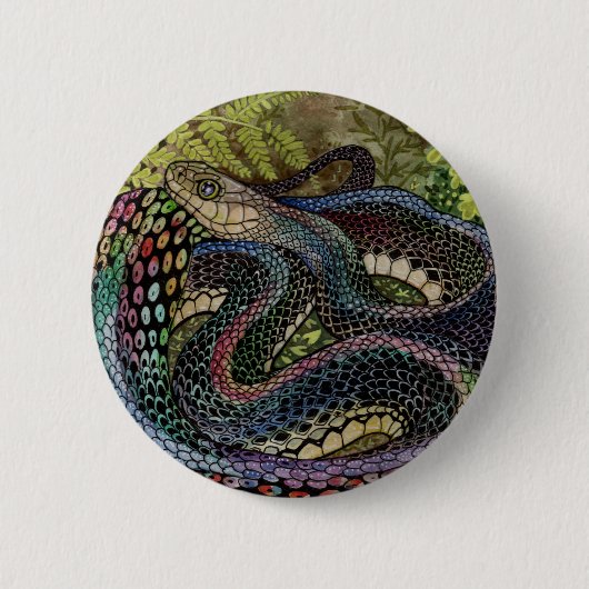 Gardener Snake Study Beyond Skin Ronde Button 5,7 Cm (Voorkant)