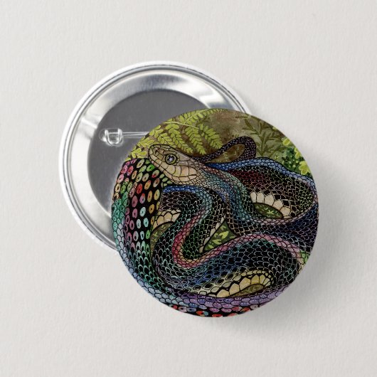 Gardener Snake Study Beyond Skin Ronde Button 5,7 Cm (Voorkant /achterkant)