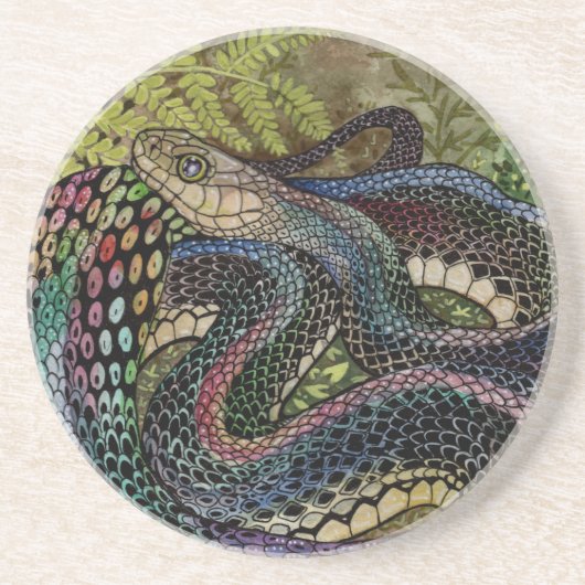 Gardener Snake Study Beyond Skin Zandsteen Onderzetter (Voorkant)