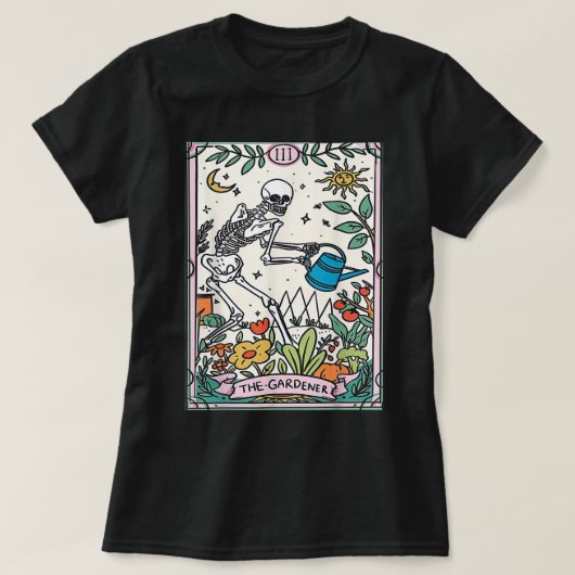 Gardener Tarot Card Mystical Witchy Gardening T-shirt (Design voorkant)