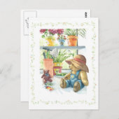 Gardener Teddy Bear Briefkaart (Voorkant / Achterkant)