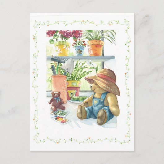 Gardener Teddy Bear Briefkaart (Voorkant)