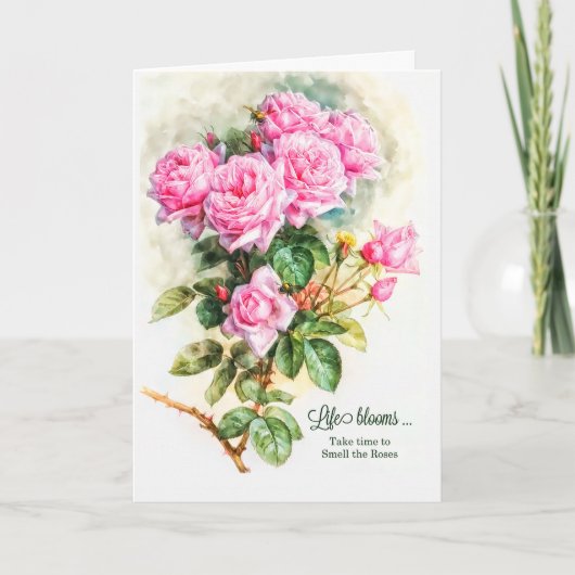 Gardener Theenmaal Floral Roses Birthday Kaart (Voorkant)