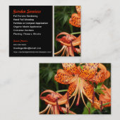 Gardener Tiger Lily Floral Visitekaartje (Voorkant / Achterkant)