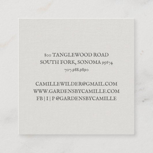 Gardener Waterverf Watering kan Vierkante Visitekaartje (Achterkant)