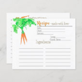 Gardener's Carrot Recept Kaart (Voorkant / Achterkant)