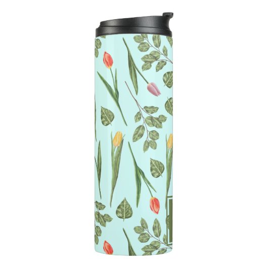 Gardener's Delight  Tulips & Monogram Thermosbeker (Gedraaid links)