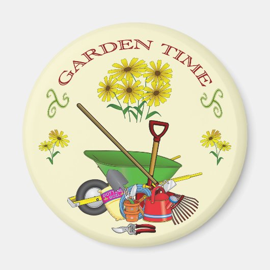 Gardener's Garden Time Fridge Magnet (Voorkant)