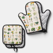 Gardener's harvest and cooking apron. ovenwant & pannenlap set (Voorkant / Achterkant)