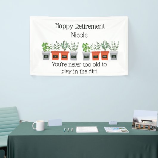 Gardener's Retirement Fun Quote met naam Spandoek (Beurs)