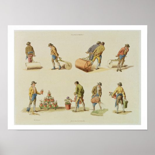 Gardeners, vol.2, bord 97, van 'Microcosm', prin Poster (Voorkant)