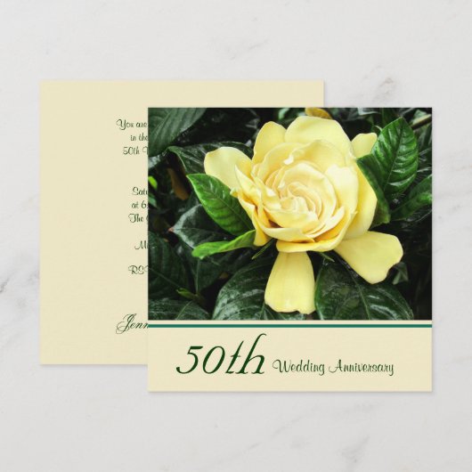 Gardenia 50e Jubileum Uitnodiging (Voorkant / Achterkant)