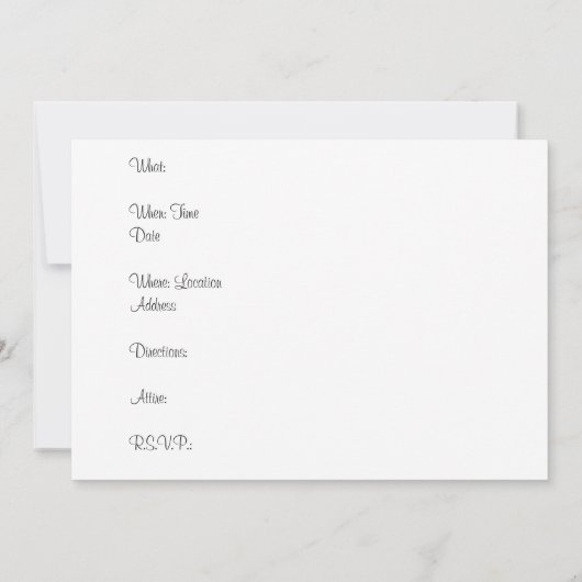 Gardenia Background Invitation Kaart (Achterkant)