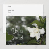 Gardenia Background Invitation Kaart (Voorkant / Achterkant)