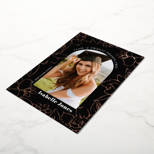 Gardenia Black Arch Foto Afstuderen Aankondiging (Gedraaid)