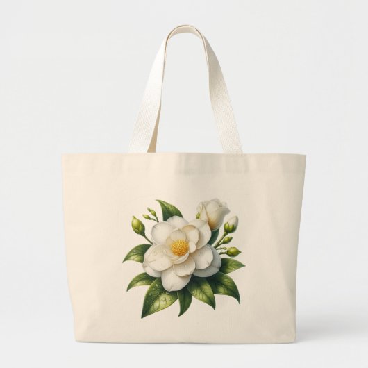 Gardenia-bloem Grote Tote Bag (Voorkant)