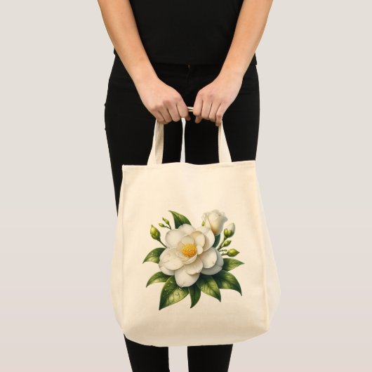 Gardenia-bloem Tote Bag (Voorkant (product))