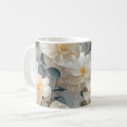 Gardenia Bloemen patroon Koffiemok (Voorkant links)