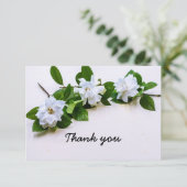 Gardenia bloemen Sympathie Hartelijk dank vlakke K Bedankkaart (Staand voorkant)