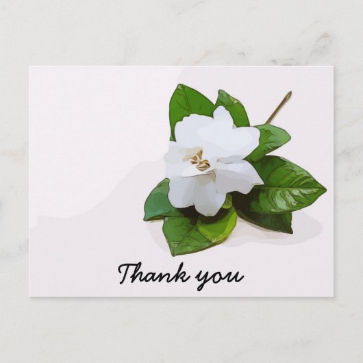 Gardenia bloemen Sympathie Hartelijk dank vlakke K Briefkaart (Voorkant)