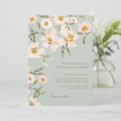 Gardenia Blush Waterverf Abstracte Floral Mint Kaart (Staand voorkant)