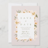 Gardenia Blush Waterverf Abstracte Floral roze Save The Date (Voorkant)